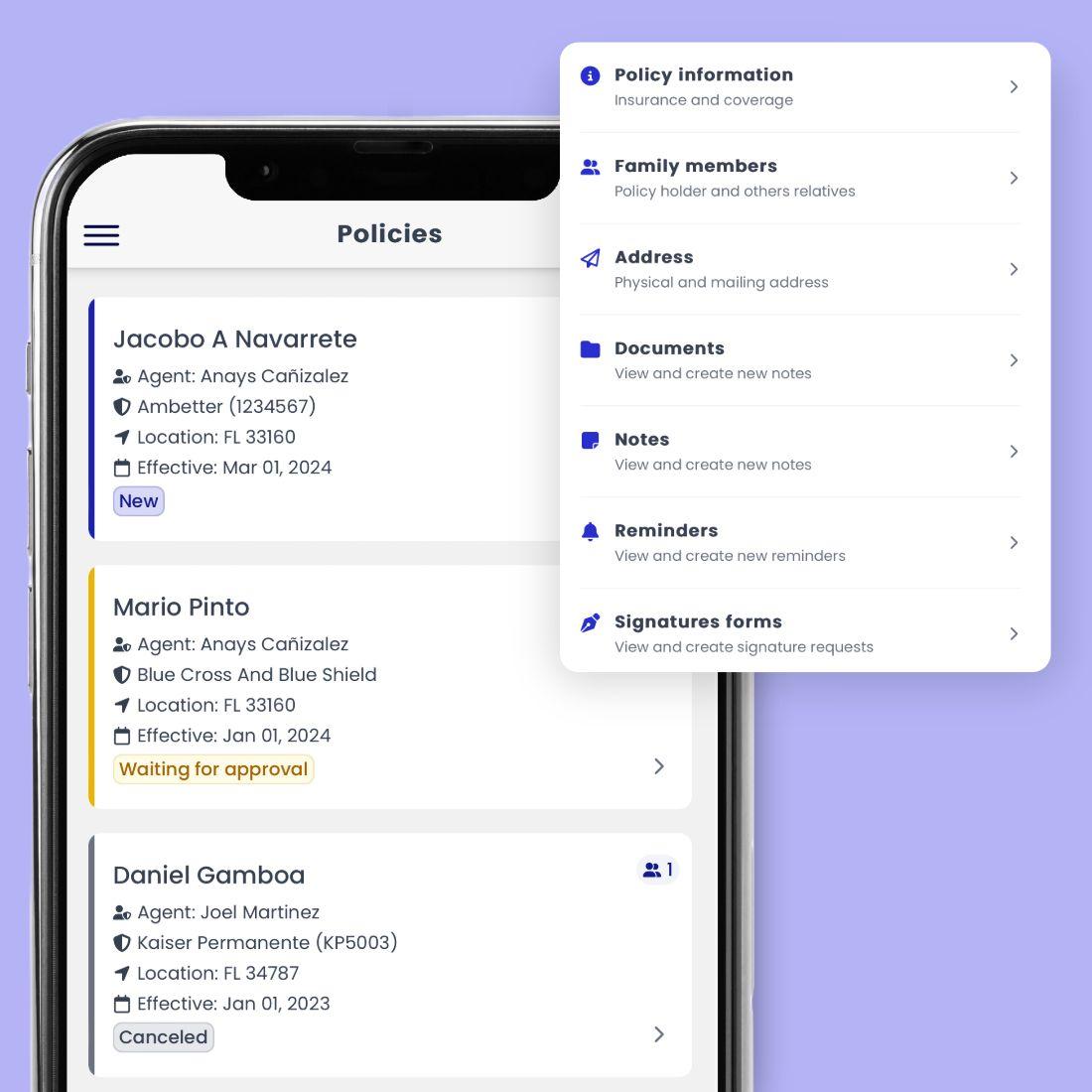 Gestión de pólizas